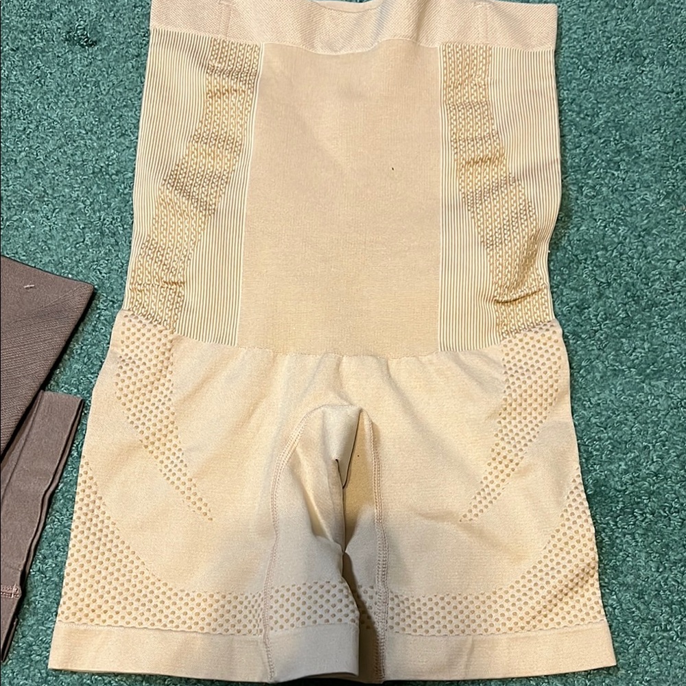 High-Waisted Shapewear Shorts in Beige